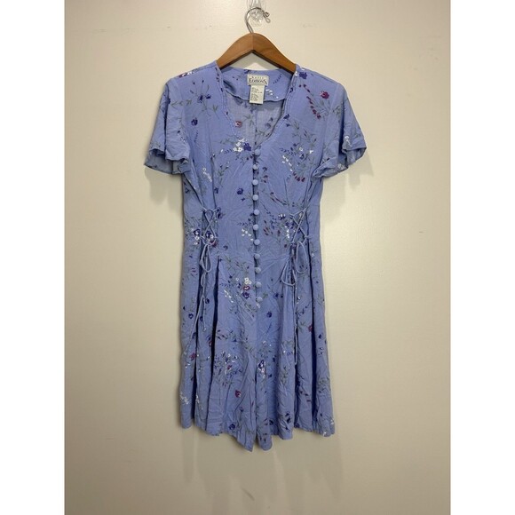 90s Y2K Basic Editions Women's Button Front Floral Romper Size L - Picture 1 of 9